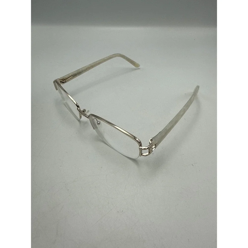 Splendor SP 4006 YG Eyeglasses Gold White Pearl Semi-Rimless Frames 54-18-135